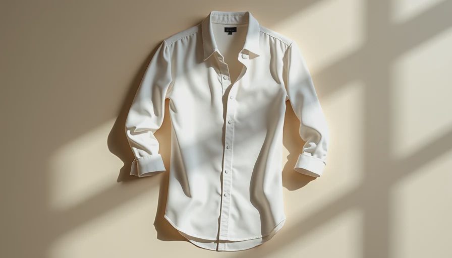 Equipment Silk Shirt — Beautiful But Buttons Fall Off Equipment white silk shirt with loose button hanging on wooden hanger showing slim fit and sheen