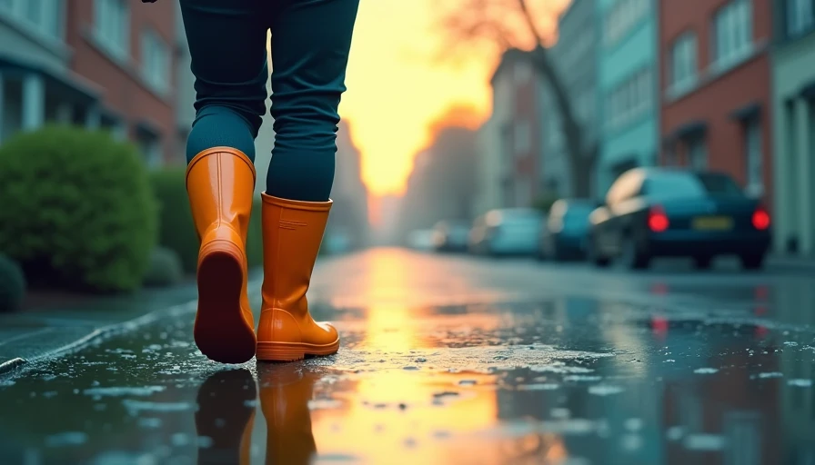 Visual context for mens rain boots
